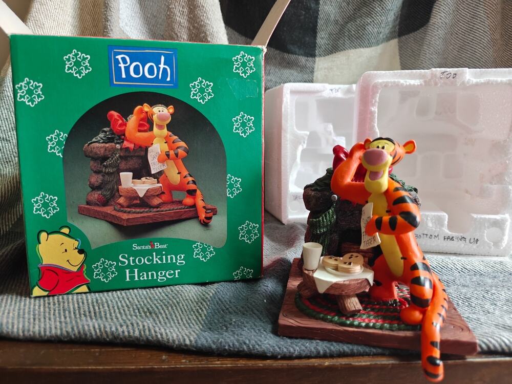 Vintage Disney Tigger "Letter to Santa" Stocking Hanger with Original Box